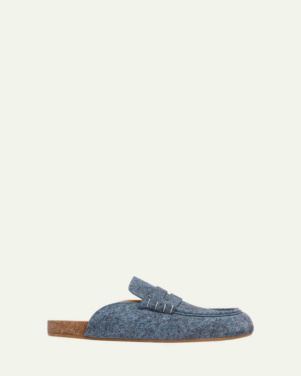 Suede Stitch Loafer Mules